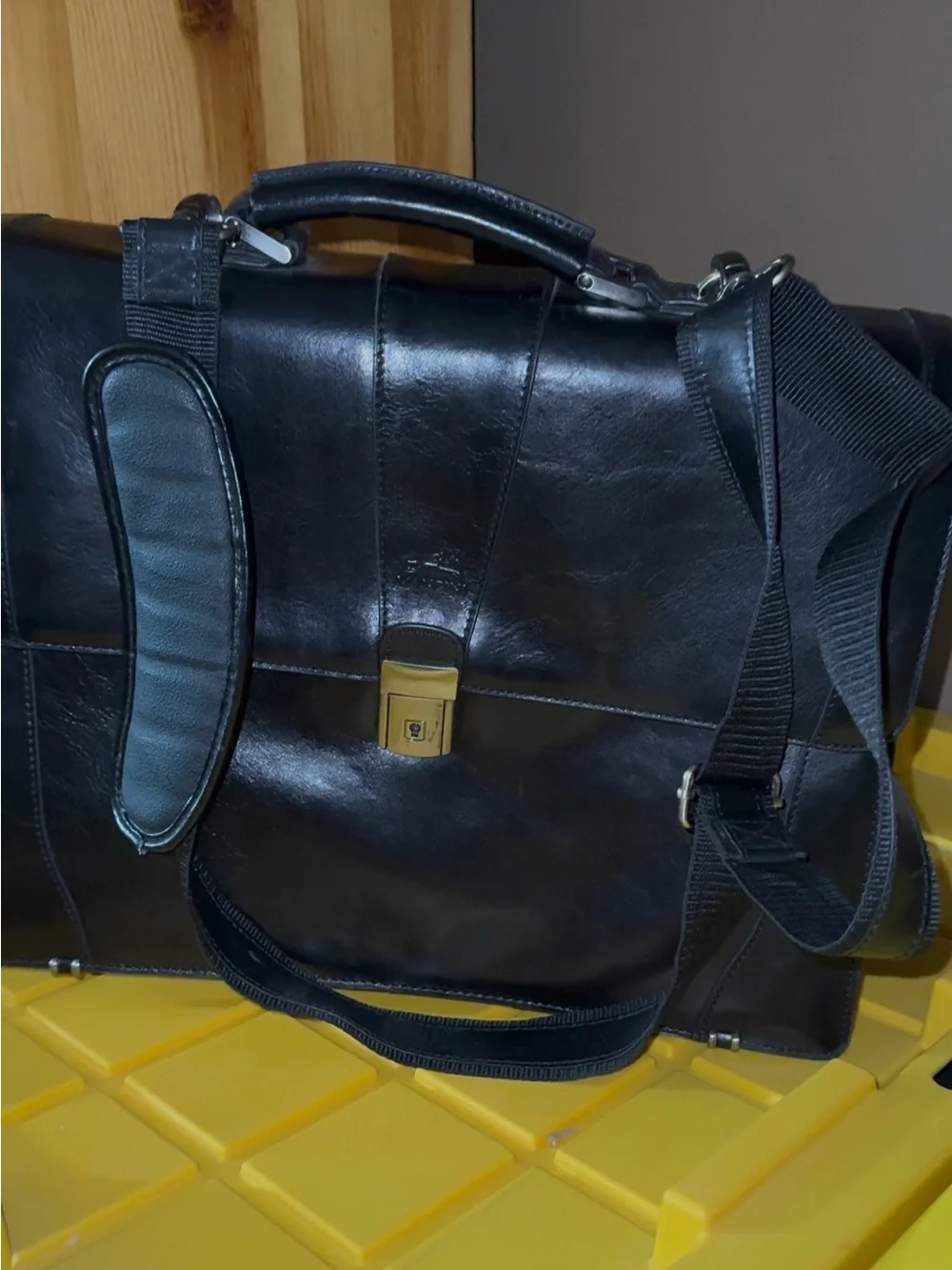 Mancini buffalo Leather Messenger Briefcase for Men